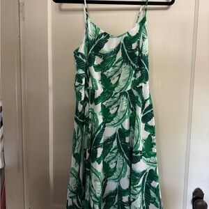 Old Navy Green Leaf Print Women's Dress